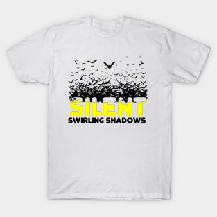 Whispering Night, Silent Shadows, swarm of bats Cool Bats Art T-Shirt